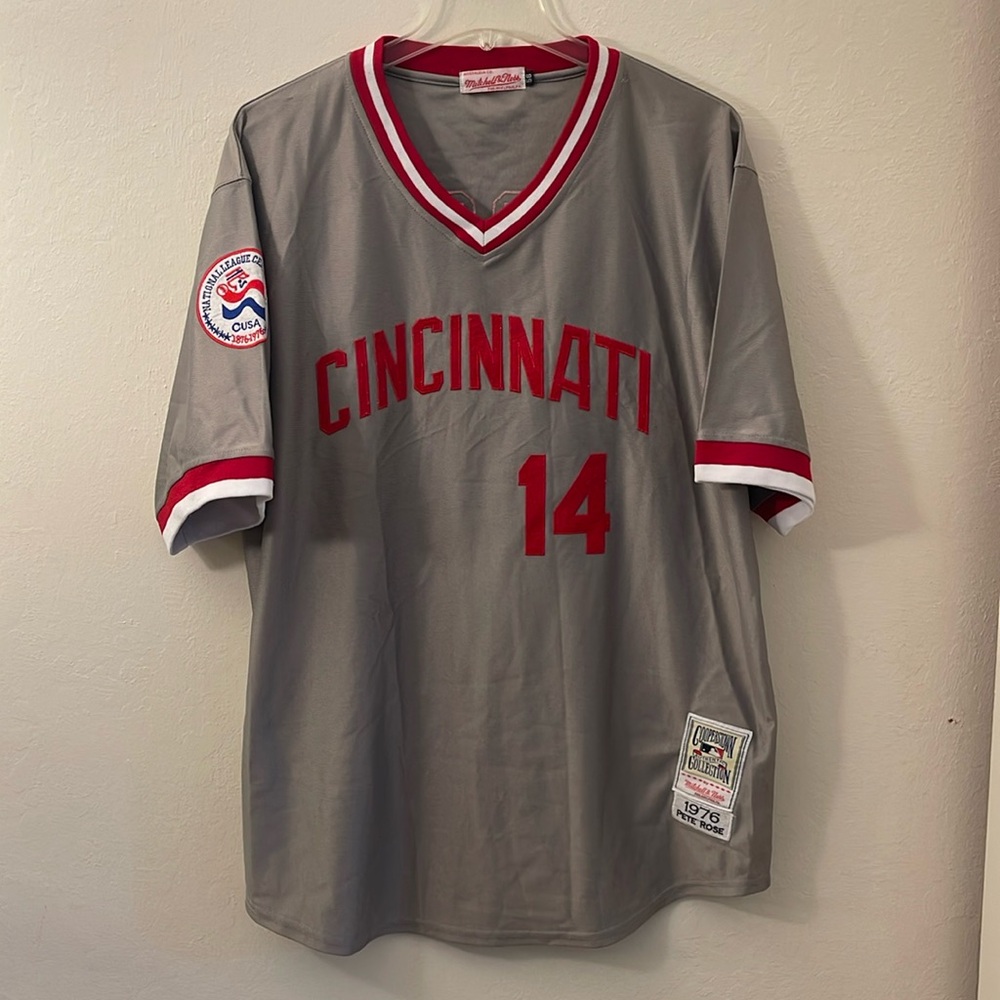 Mitchell & Ness Pete Rose Cincinnati Reds Jersey Sz 56